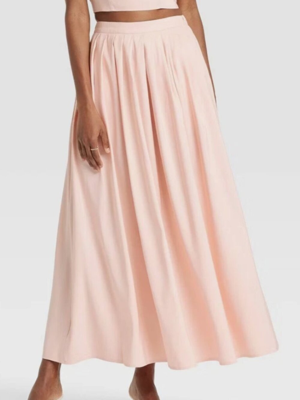 A New Day Peach A-Line Maxi Skirt Size Large